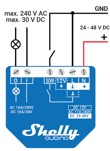 Shelly Qubino Wave 1 - relay switch 1x 16A (Z-Wave)